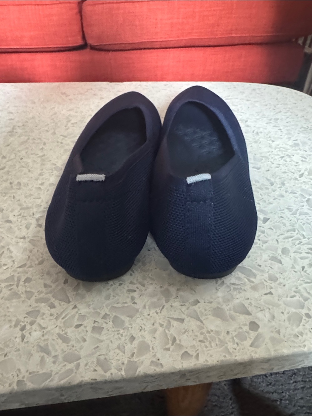 Women’s Navy Pointed Toe Knit Flats - Picture 5 of 7